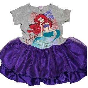 Disney‎ Princess Ariel Little Mermaid Dress Purple Tulle Girls Size 6/6X 2010s